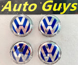 1 Pieces VW Wheel Centre Cap Badges Blue 65mm 69mm-70mm