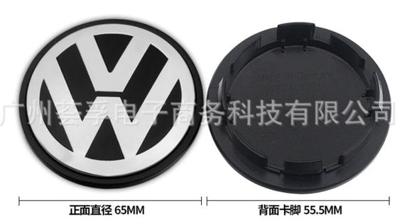 VW Wheel Centre hub Cap Badges 65mm x 1 Black