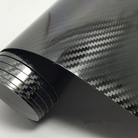 1m x 1.52m 5D Gloss Carbon Fiber Wrap Vinyl Bubble Free & 2x Blade to Cut