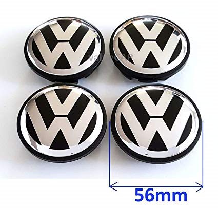 4Pcs 56mm Volkswagen Wheel Centre hub Cap Badges Black