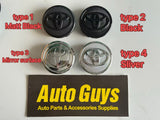 4 Pieces 56mm 57mm Toyota Silver/Black/Matt Black Wheel Center Caps Cap Badge