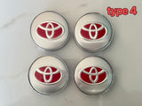 4 Pieces 59mm 60mm Toyota Black Silver Red Wheel Center Caps Cap Badge