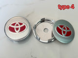 4 Pieces 59mm 60mm Toyota Black Silver Red Wheel Center Caps Cap Badge