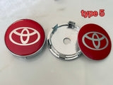 4 Pieces 59mm 60mm Toyota Black Silver Red Wheel Center Caps Cap Badge