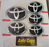 Toyota Badge Silver/Black 120mm 130mm 140mm 150mm 160mm 170mm 57mm