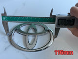Toyota Badge Silver/Black 120mm 130mm 140mm 150mm 160mm 170mm 57mm
