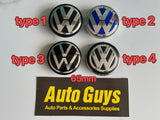 1Pcs 65mm Volkswagen VW Wheel Centre hub Cap Badges Black Blue
