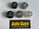 4PCS 62mm Lexus Wheel Center Hub Caps Badge BLACK & SILVER