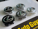 4PCS 62mm Lexus Wheel Center Hub Caps Badge BLACK & SILVER
