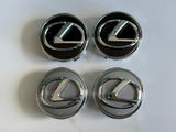 4PCS 62mm Lexus Wheel Center Hub Caps Badge BLACK & SILVER