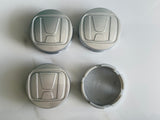 4pcs Honda Wheel Centre Caps Silver Black Long Clips Hub Caps Badge 56mm