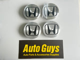4pcs Honda Wheel Centre Caps Hub Caps Badge Silver Black 68mm 69mm