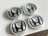 4pcs Honda Wheel Centre Caps Hub Caps Badge Silver Black 68mm 69mm