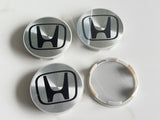 4pcs Honda Wheel Centre Caps Hub Caps Badge Silver Black 68mm 69mm