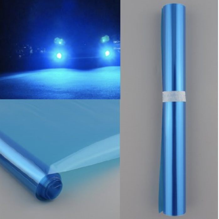 1 Meter Blue Light Sticker Fog HEADLIGHT TINT VINYL ROLL FILM LENS & 2 ...