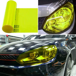 1 Meter FLUORESCENCE yellow HEADLIGHT TINT VINYL ROLL FILM & 2x Blade