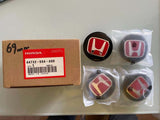 Type R Series Red HONDA Wheel Center Hub Caps 68mm 68mm