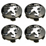 Set of 4 Peugeot - Alloy Wheel Centre Hub Caps Face 60mm