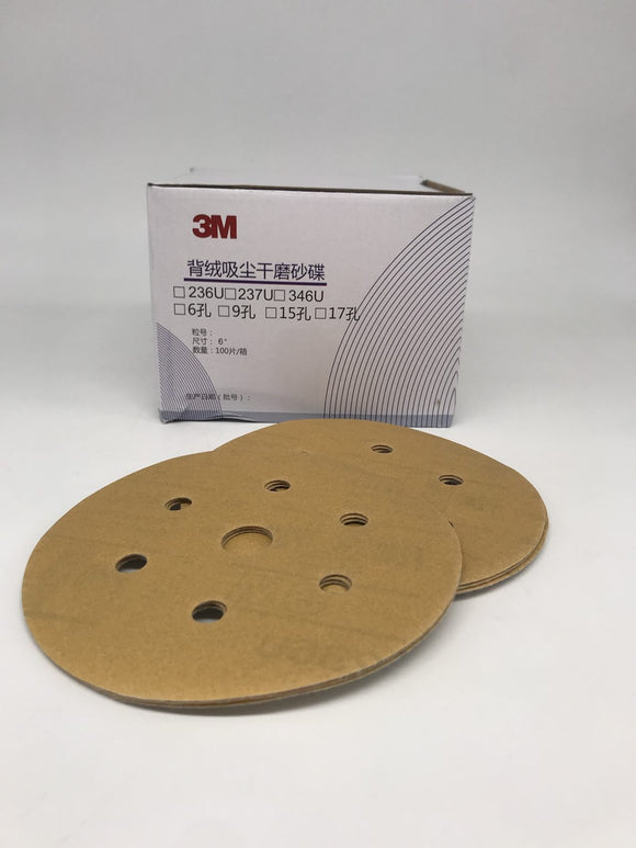 3M Sanding 150mm Hook & Loop Dustless 100 Discs Per Box P240