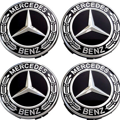 4 X Mercedes E C S GL ML GLK Hub Cap Cover Car Logo Emblem Chrome Wheel CENTER