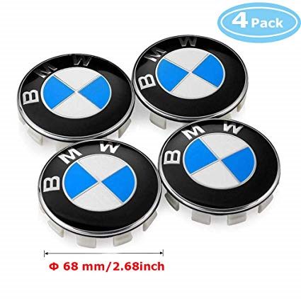 thumbnail image 2 of 4 Metal Wheel Center Stickers / Emblems For BMW Hub Caps – 75mm Aluminum Badges 2 of 6