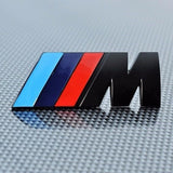 2x BMW M Sport Emblem Sticker BLACK & SILVER Side Car M Power Badge 4.5 x 1.5cm