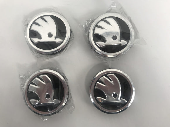 4Pcs Skoda Octavia wheel center cap badge 56mm