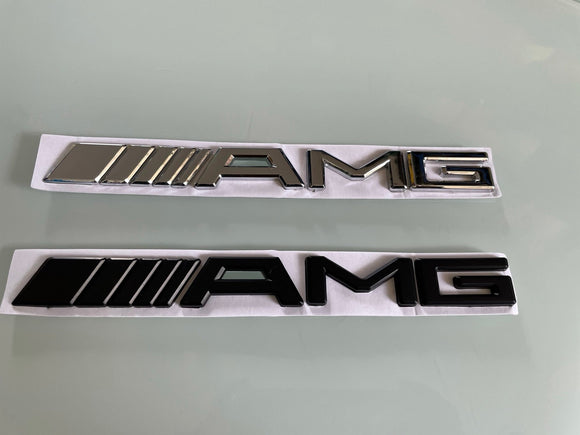 thumbnail interactive-video image 1 of Gloss Silver AMG Badge Emblem - Adhesive Decal For C, CL, CLK, SLK, S, SL Class 1 of 3