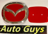 1x Genuine Front or Rear RED GRILL EMBLEM BADGE MAZDA 2 3 5 6 GRILLE SIZE 140 MM & 105MM