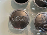 4 Pcs, Audi Black Chrome Logo Center Wheel Hub Cap 68 69 70mm A3, A4, A5, A6, S4