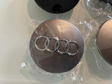 4 Pcs, Audi Black Chrome Logo Center Wheel Hub Cap 68 69 70mm A3, A4, A5, A6, S4