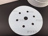 Sanding Paper Grit P220 150mm Hook & Loop 7-Hole 100 Discs Sander